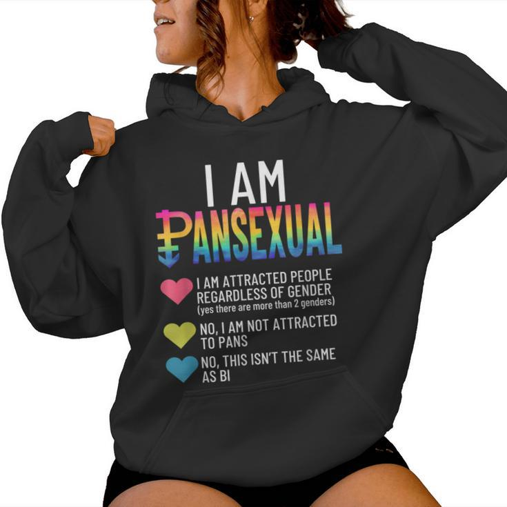 I Am Pansexual Lgbtqia Pride Rainbow Hearts Definition Short Sleeve Women Hoodie