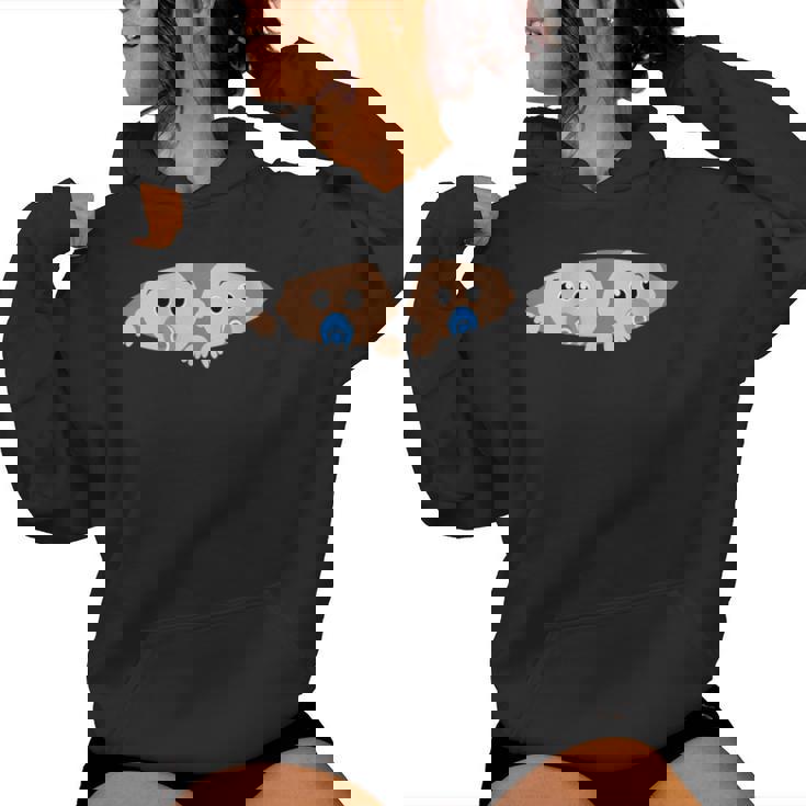 Para La Embarazada Con Gemelos Embarazo Divertido Cuello Sudadera con capucha para mujer