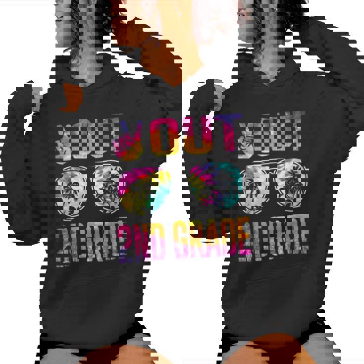 Peace Out 2Nd Grade Tie Dye Graduation Last Day Of School Women Hoodie
