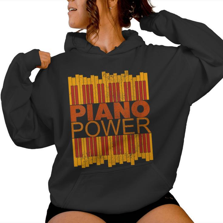 Piano Power With Key Of Piano With Vintage Colors Women Hoodie