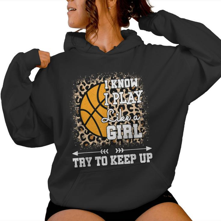 Play Like A Girl Leopard Print Girls Basketball Women Hoodie