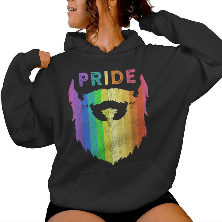 Pride Rainbow Beard Lgbtq Gay Pride Day Quote Saying Meme Women Hoodie