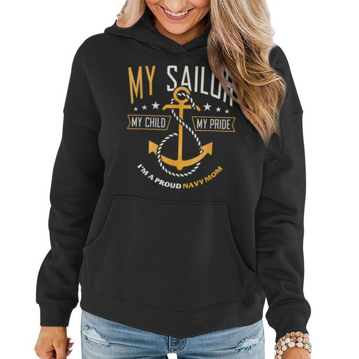 Proud Mom Na Vy Family Proud Na Vy Mother Moms Of Sailors Women Hoodie