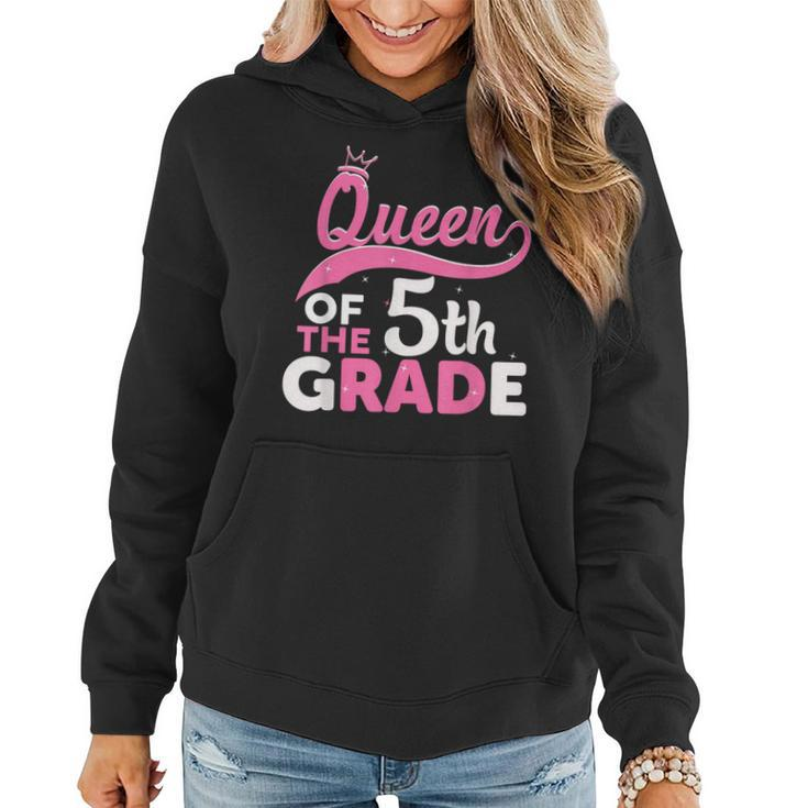 Queen Of The 5Th Grade Crown Back To School Teacher Women Hoodie