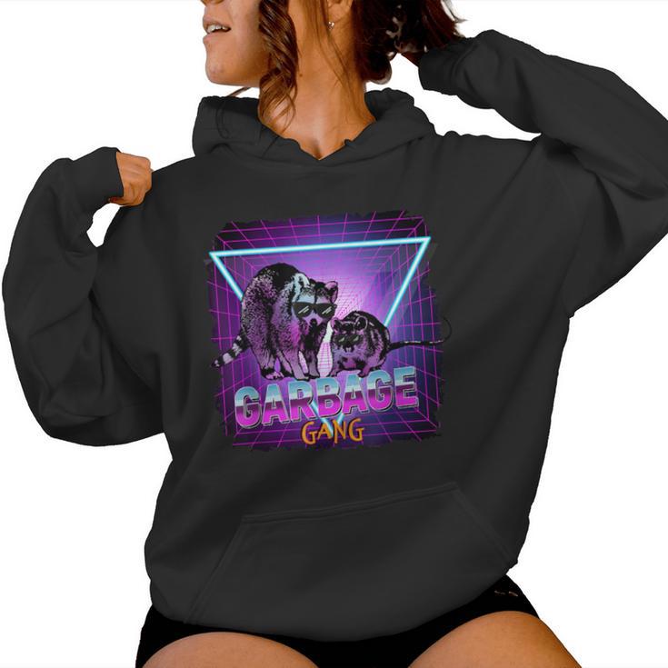 Raccoon Raccoons Rat Garbage Gang Trash Panda Retro Women Hoodie