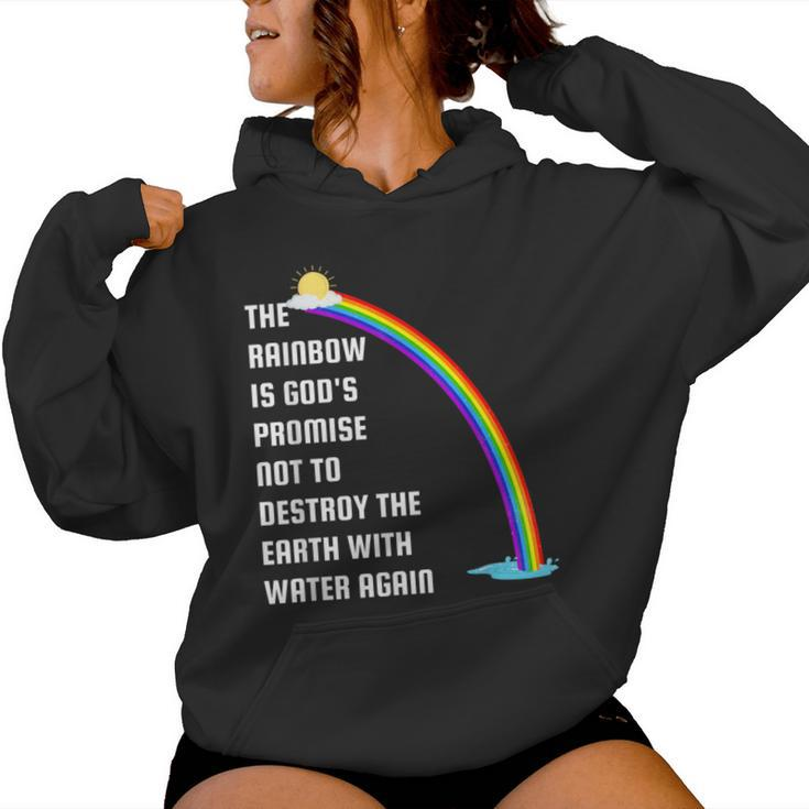 The Rainbow Is God's Promise Christians Religious Bible Women Hoodie