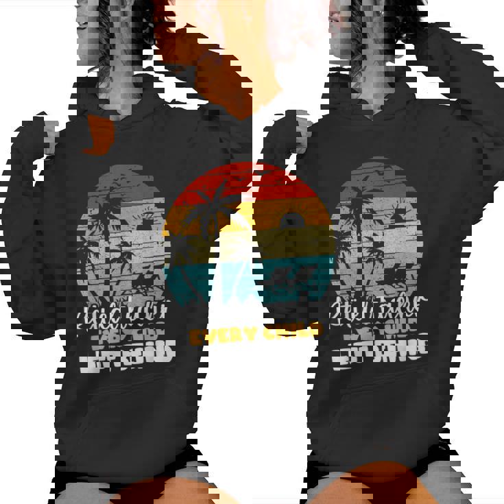Retired Teacher Every Child Left Behind Retro Vintage Women Hoodie