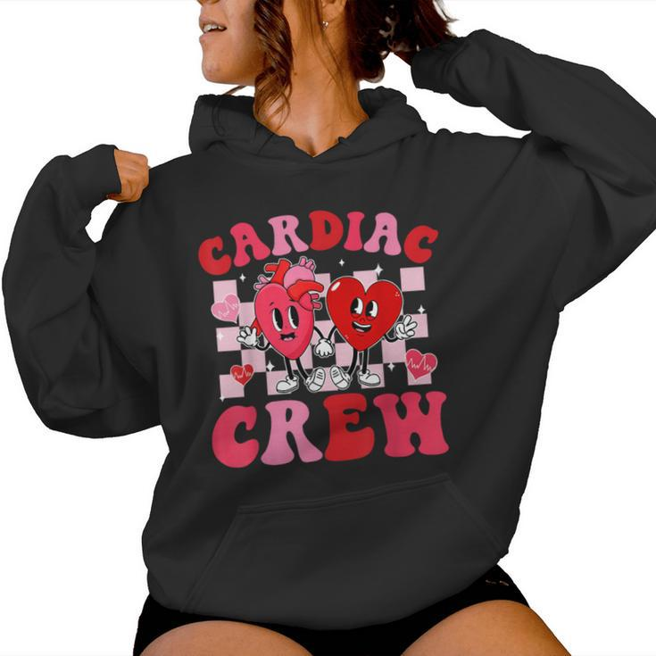 Retro Cardiac Crew Nurse Valentine's Day Cardiology Nursing Women Hoodie