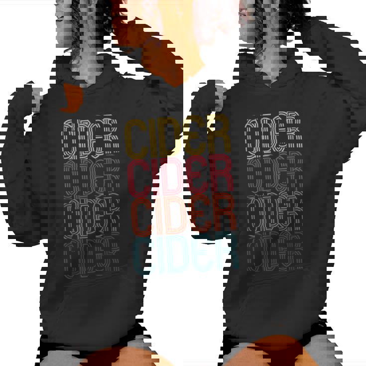 Retro Cider Wine For Cider Lover Vintage Cider Women Hoodie
