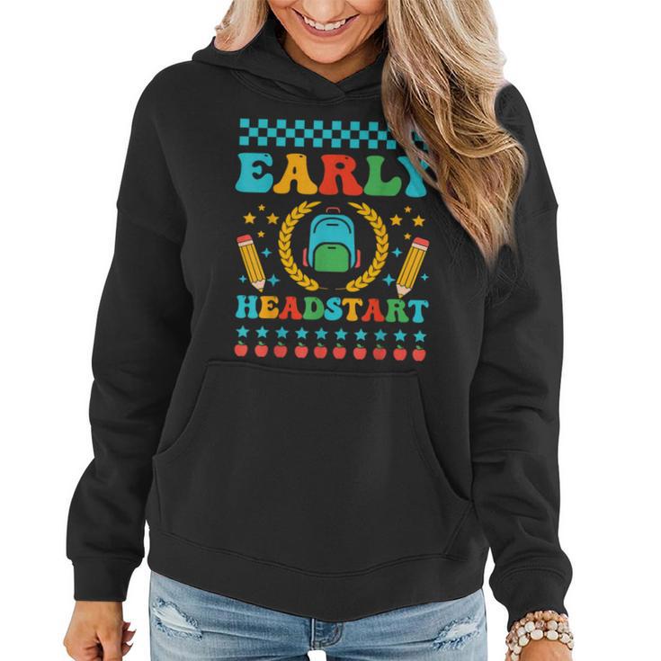 Retro First Day Of School Teacher Student Early Head Start Women Hoodie