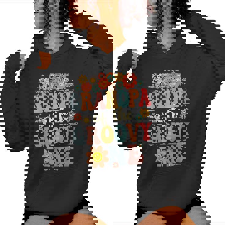 Retro Grandpa Of Groovy One Matching Family 1St Birthday Women Hoodie