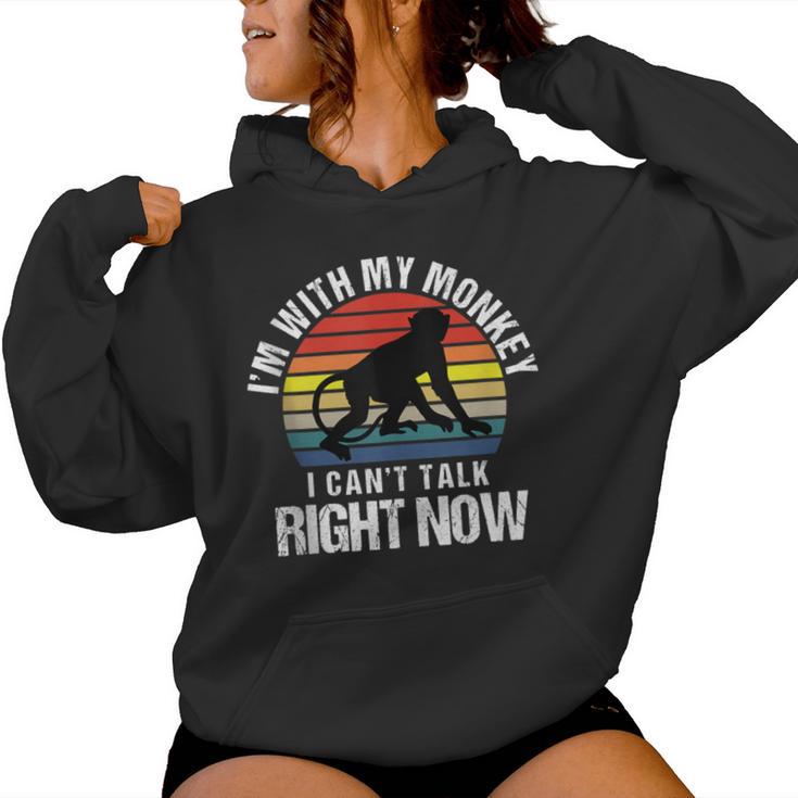 Retro I'm With My Monkey Mom Monkey Dad Women Hoodie