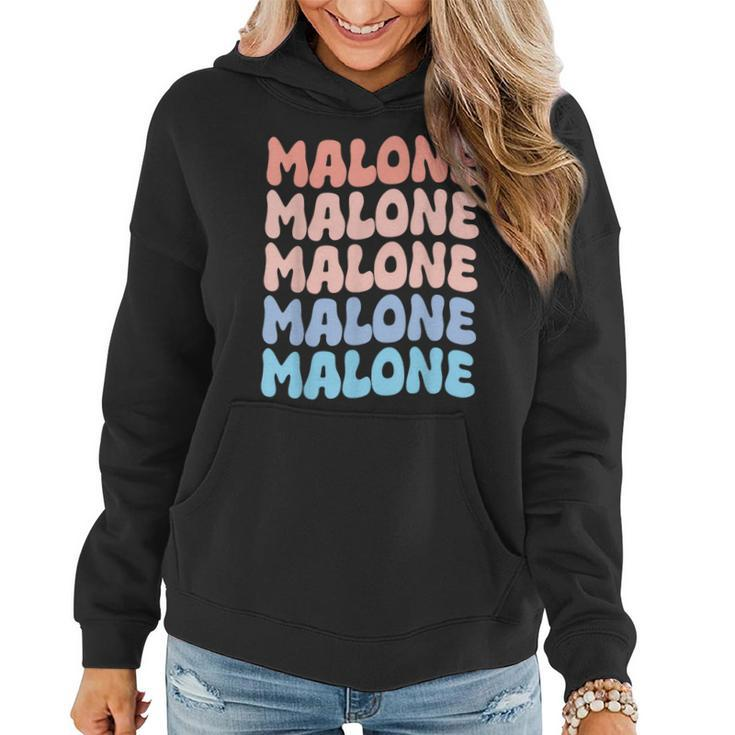 Retro Malone First Name Boy Personalized Groovy 80'S Girl Women Hoodie