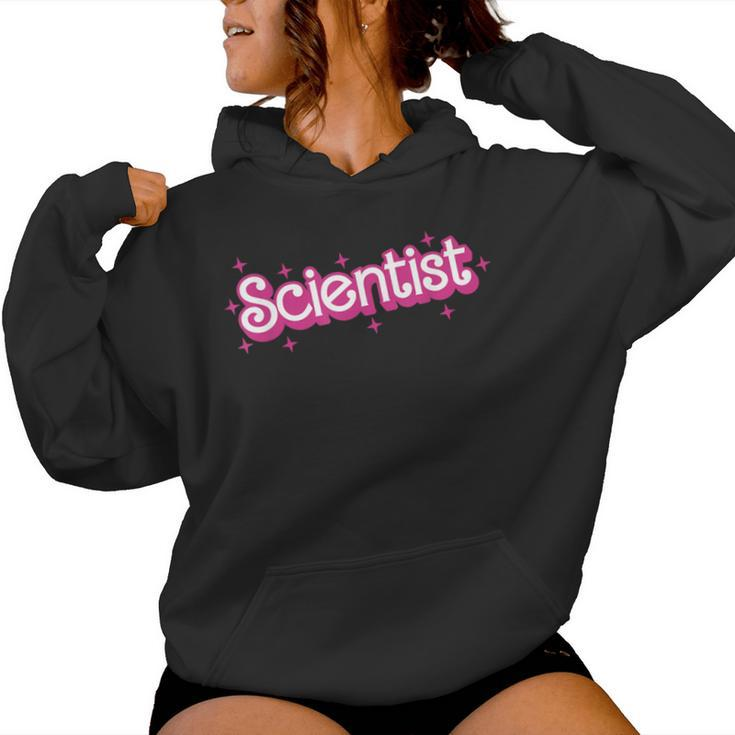 Retro Pink Scientist Science Teacher Back To School Women Hoodie