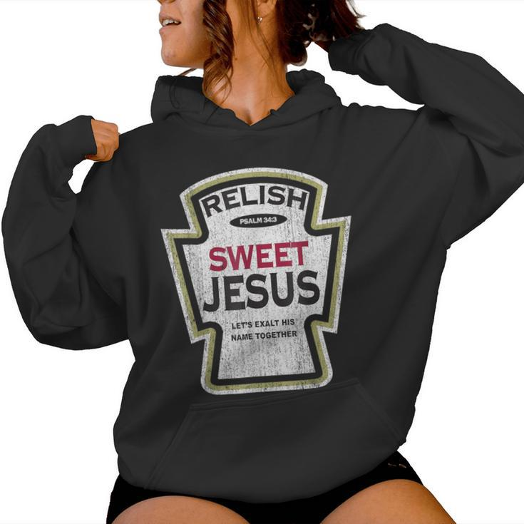 Retro Relish Sweet Jesus Christian Parody Women Hoodie