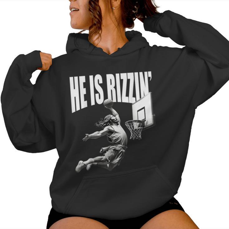 He Is Rizzen Jesus Easter Christian Basketball Women Hoodie