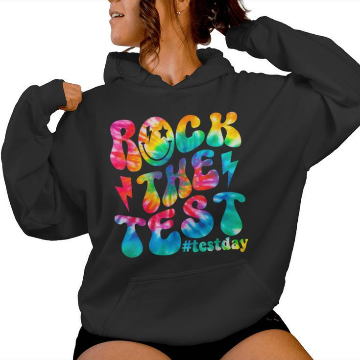 Rock The Test Testing Day Retro Motivational Teacher Student Women Hoodie