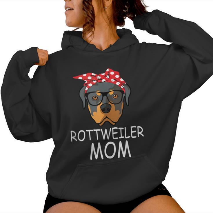 Rottweiler Dog Mom Sunglasses Bandana Women Hoodie