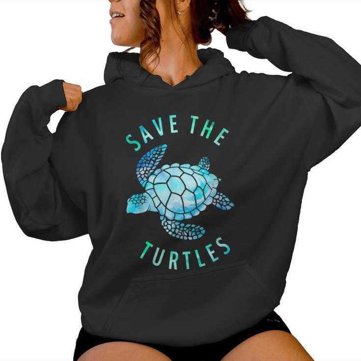 Save The Turtles Sea Turtle Tie Dye Ocean Wildlife Earth Day Women Hoodie