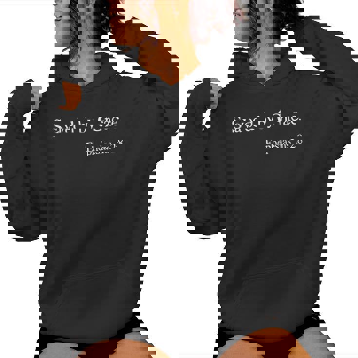 Saved By Grace Ephesians Scripture Christian Bible Verse Women Hoodie