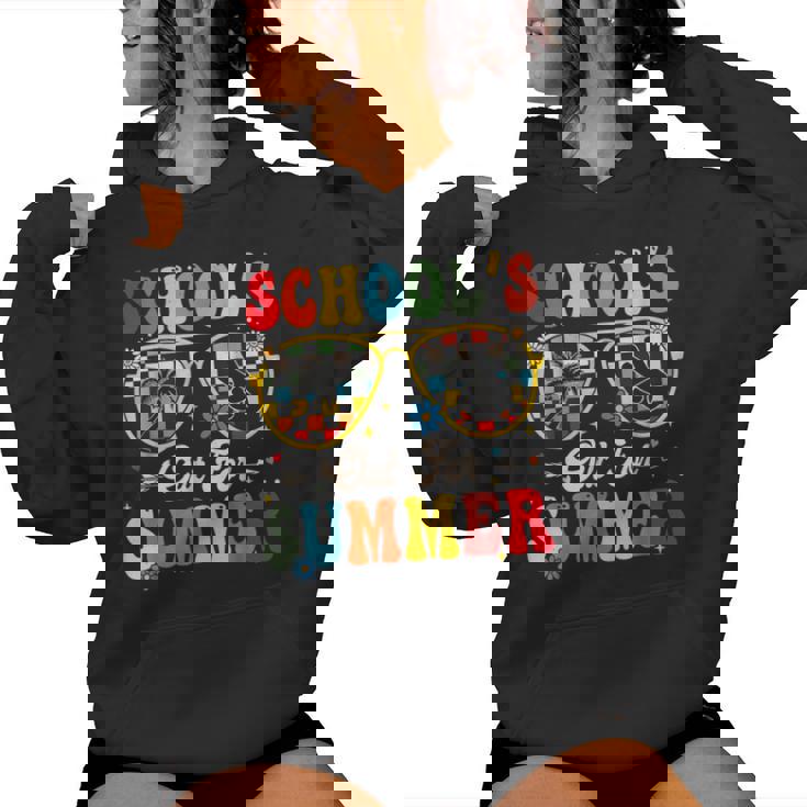 School's Out For Summer Groovy Sunglasses Last Day Of School Women Hoodie