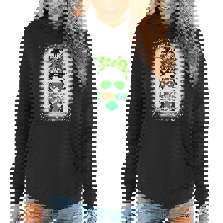 Scout Cookie Mom Girl Troop Messy Bun Sunglasses Women Hoodie