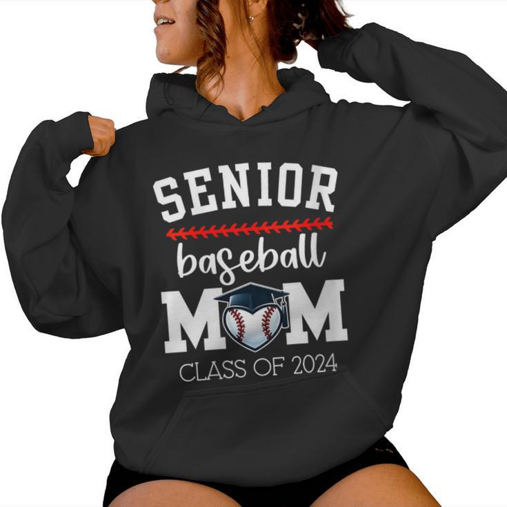 Senior Baseball Mom 2024 Senior Mom Class Of 2024 Baseball Women Hoodie