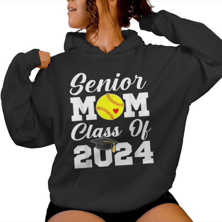 Senior Mom Class Of 2024 Softball Mom Graduation Graduate Women Hoodie
