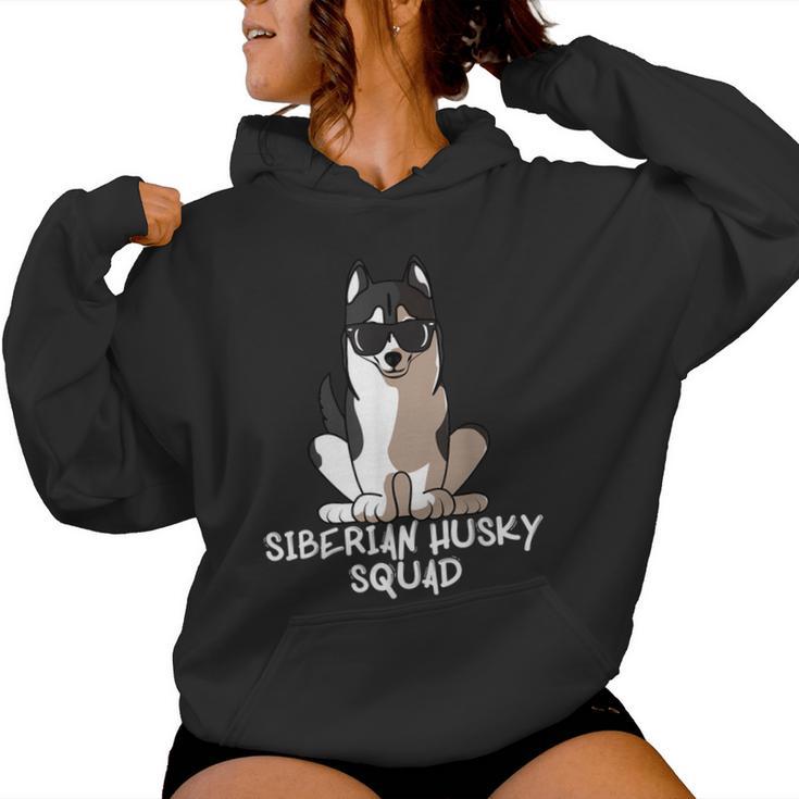 Siberian Husky Squad Lustiger Hund Mama Hund Papa Besitzer Kapuzenpullover für Damen