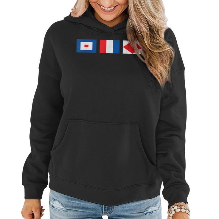 Signal Flag Sailing Whiskey Tango Foxtrot Women Hoodie