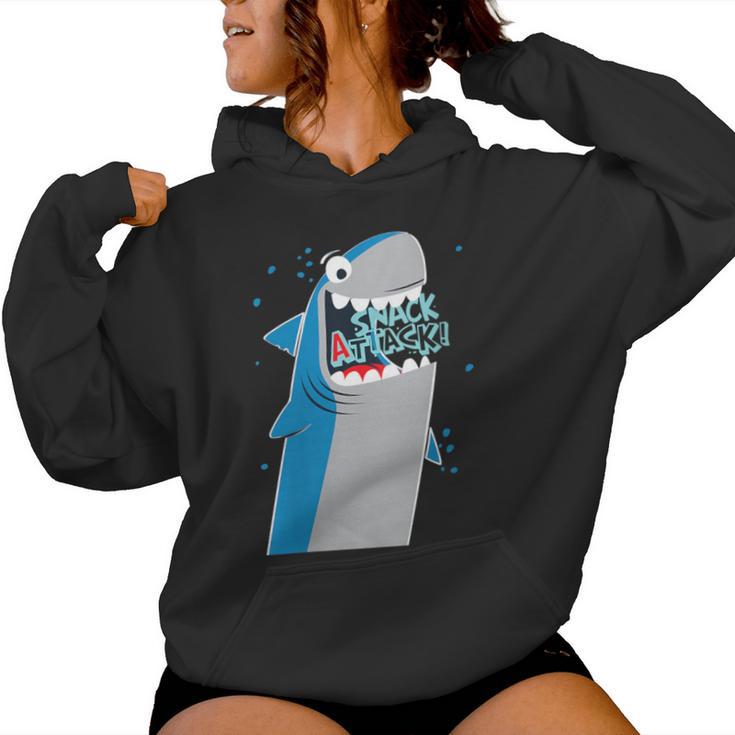 Snack Attack Shark Women Hoodie