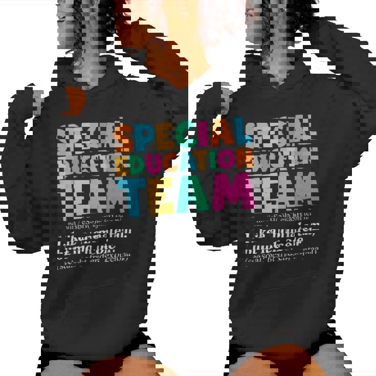 Special Education Team Definition Retro Ed Team Crew Teacher Women Hoodie