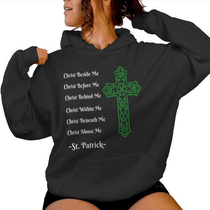 St Patrick's Prayer Irish Green Christian Cross Women Hoodie