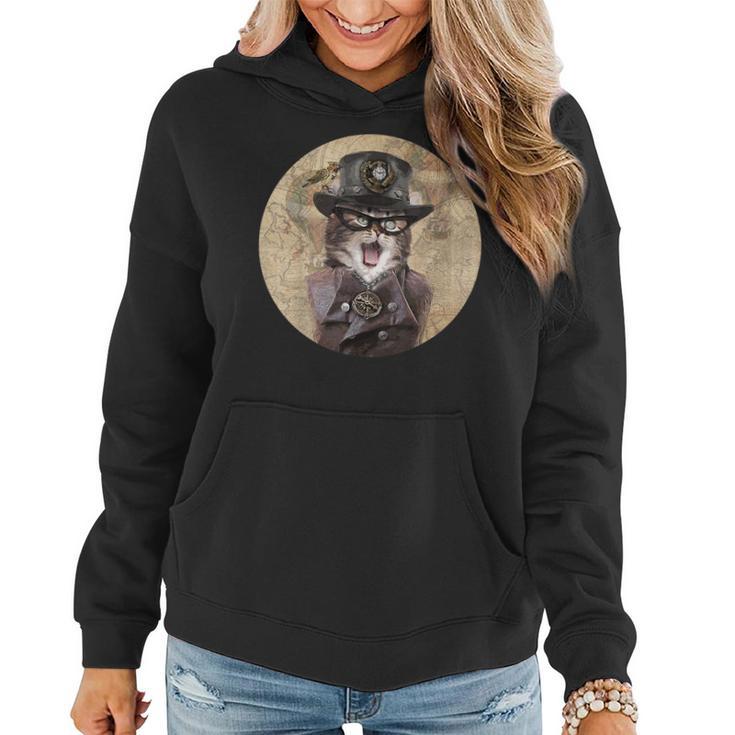 Steampunk Cat & Soft Lightweight 6554 Women Hoodie