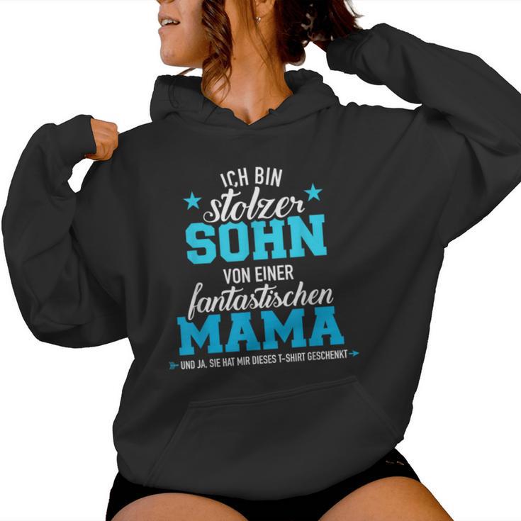 Stolzer Sohn Einer Fantastischen Mutter Slogan Kapuzenpullover für Damen