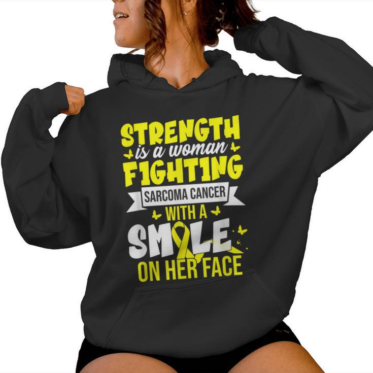 Strength Is A Woman Fighting Sarcoma Cancer Women Hoodie