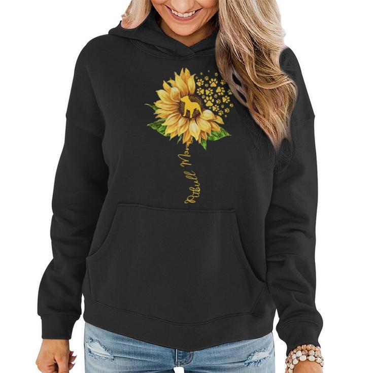 Sunflower Pitbull Mom Dog Lover Mother's Day Dog Women Hoodie