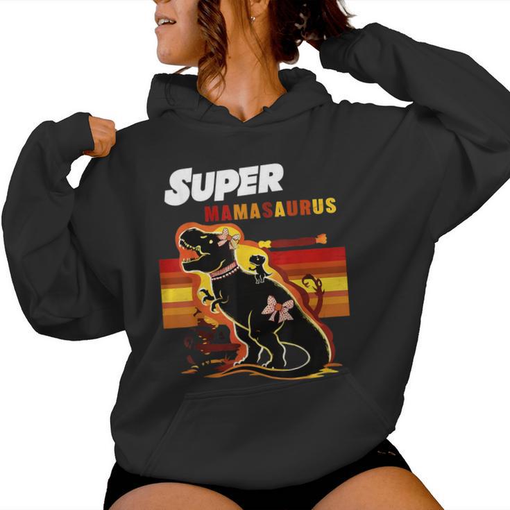 Super Mamasaurus Trex Dino Lustig Mama Muttertag Retro Kapuzenpullover für Damen