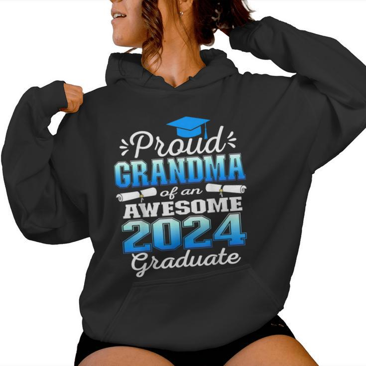 Super Proud Grandma Of 2024 Graduate Awesome Family College Women Hoodie