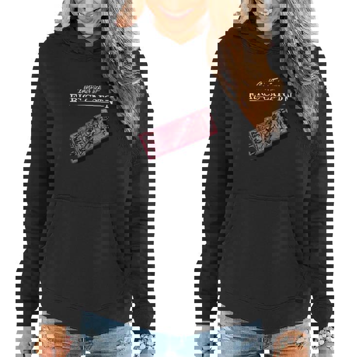 Sweat à capuche femme Noir Eric Clapton, Design Billet de Concert pour Fans