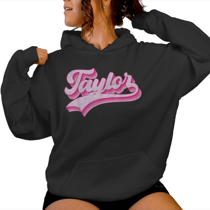 Taylor First Name Girl Vintage Style 70S Personalized Retro Women Hoodie