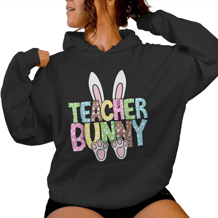 Teacher Bunny Reading Teacher Easter Spring Women Hoodie