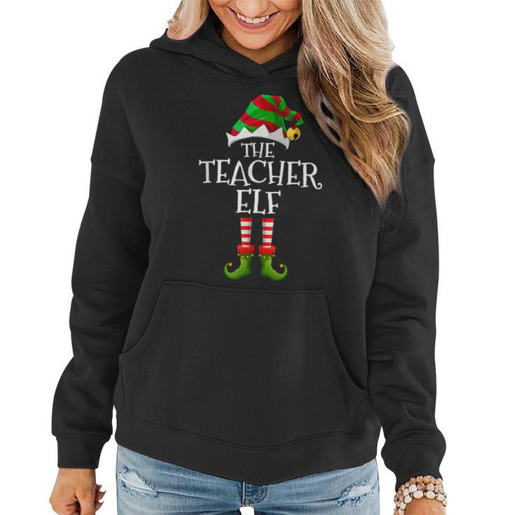 The Teacher Elf Matching Family Christmas Elf Women Hoodie