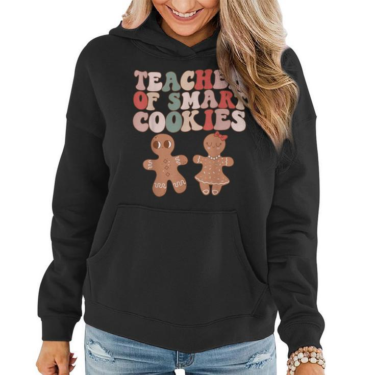 Teacher Of Smart Cookies Retro Groovy Gingerbread Women Hoodie