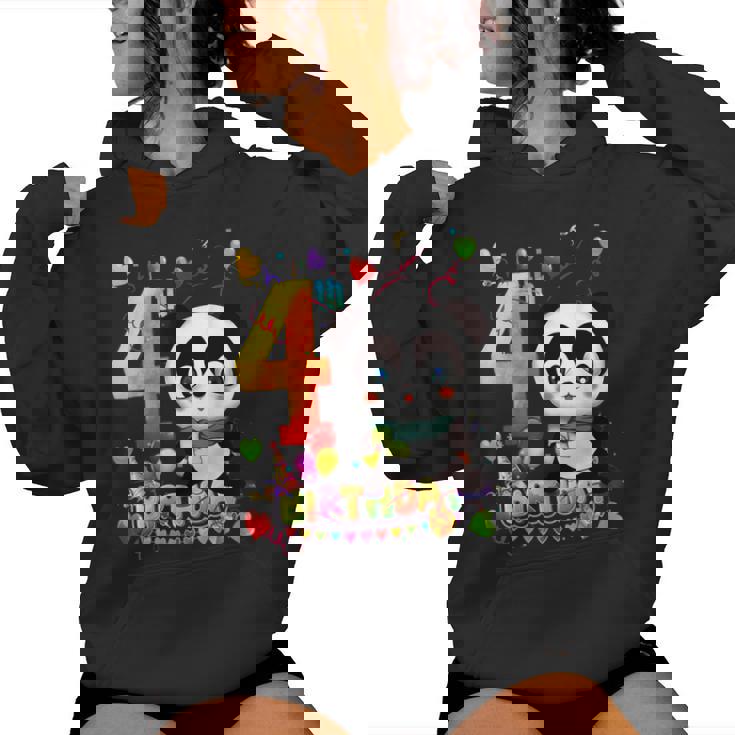Tengo 4 Años Y Panda 4 Cumpleaños Sudadera con capucha para mujer
