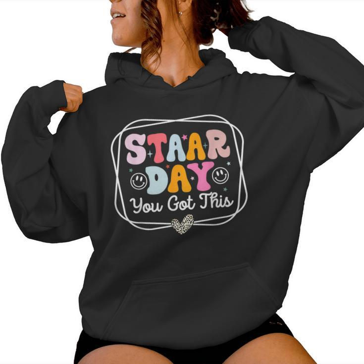 Test Staar Day You Got This Teacher Retro Groovy Testing Day Women Hoodie