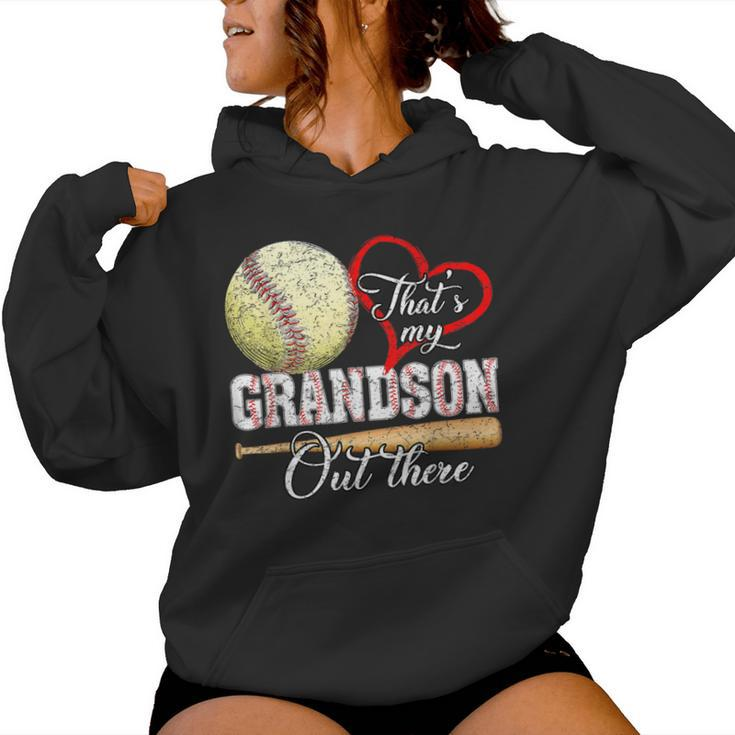 That's My Grandson Out There Baseball Grandma Mother's Day Women Hoodie