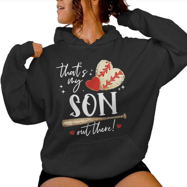 That's My Son Out There Baseball Mama Mom Women Hoodie