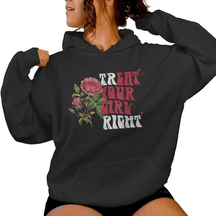 Treat Your Girl Right Groovy Vintage Eat Your Girl Women Hoodie