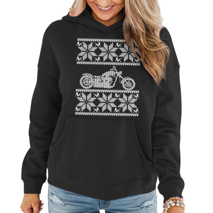 Ugly Christmas Motorcycle Novelty X-Mas Fun Women Hoodie